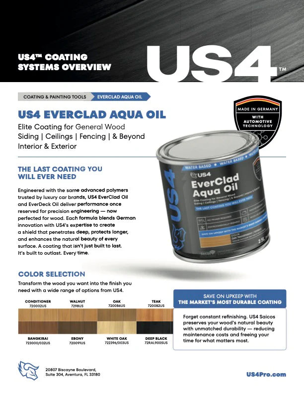 US4 EverClad Aqua Oil Wood Coating (2,5L)