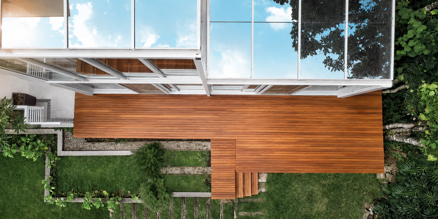 Brazilian Teak Hardwood Decking - S4S & Grooved (15 sq ft Bundle)