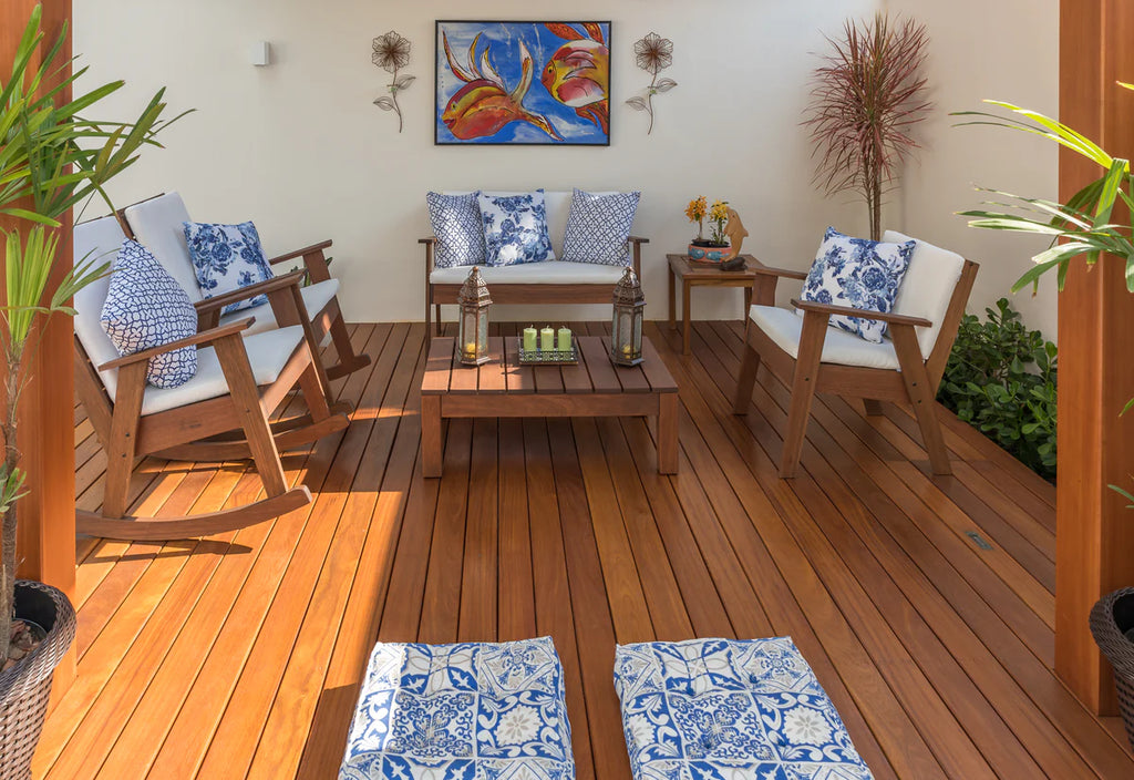 Brazilian Teak Hardwood Decking - S4S & Grooved (15 sq ft Bundle)