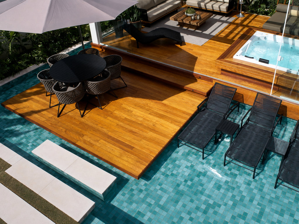 Brazilian Garapa Hardwood Decking - S4S & Grooved (15 sq ft Bundle)