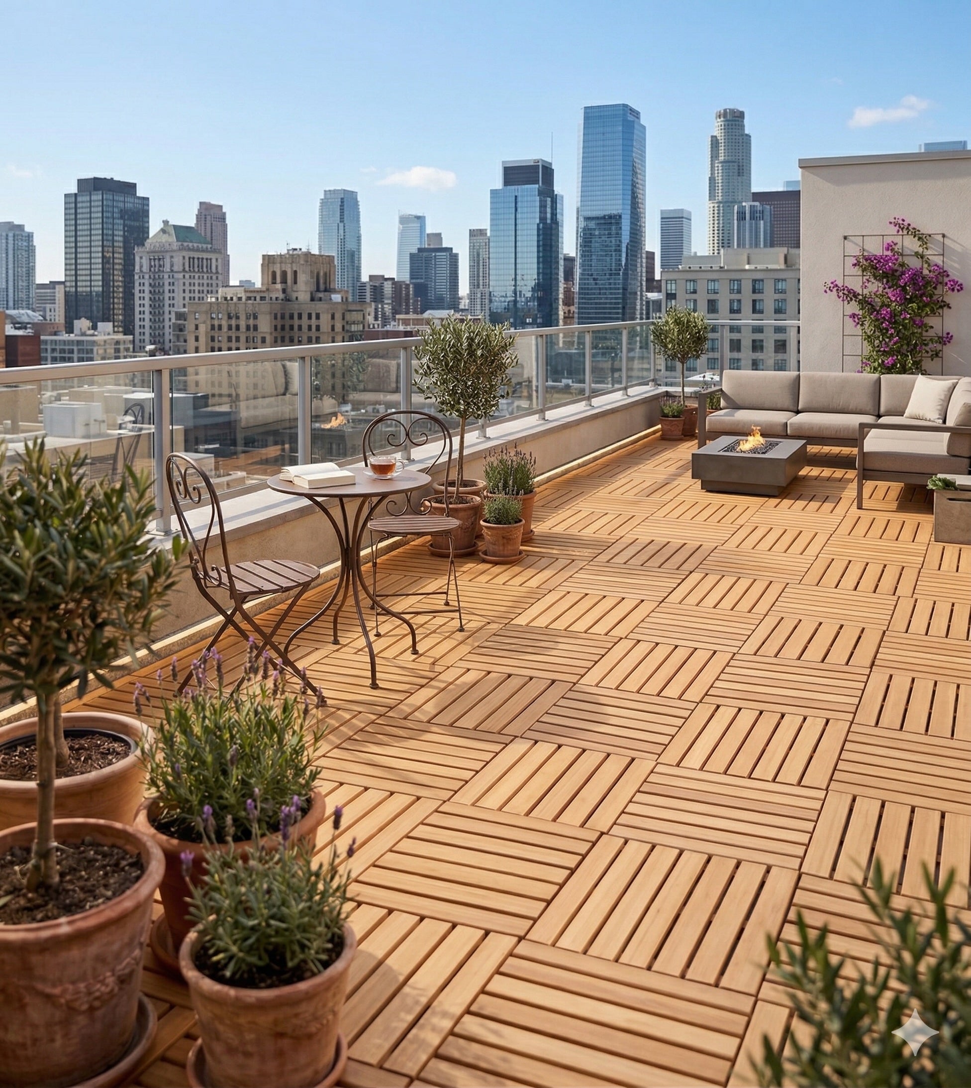 Garapa Deck Tiles 24x24 - Brazilian Hardwood Interlocking Tiles