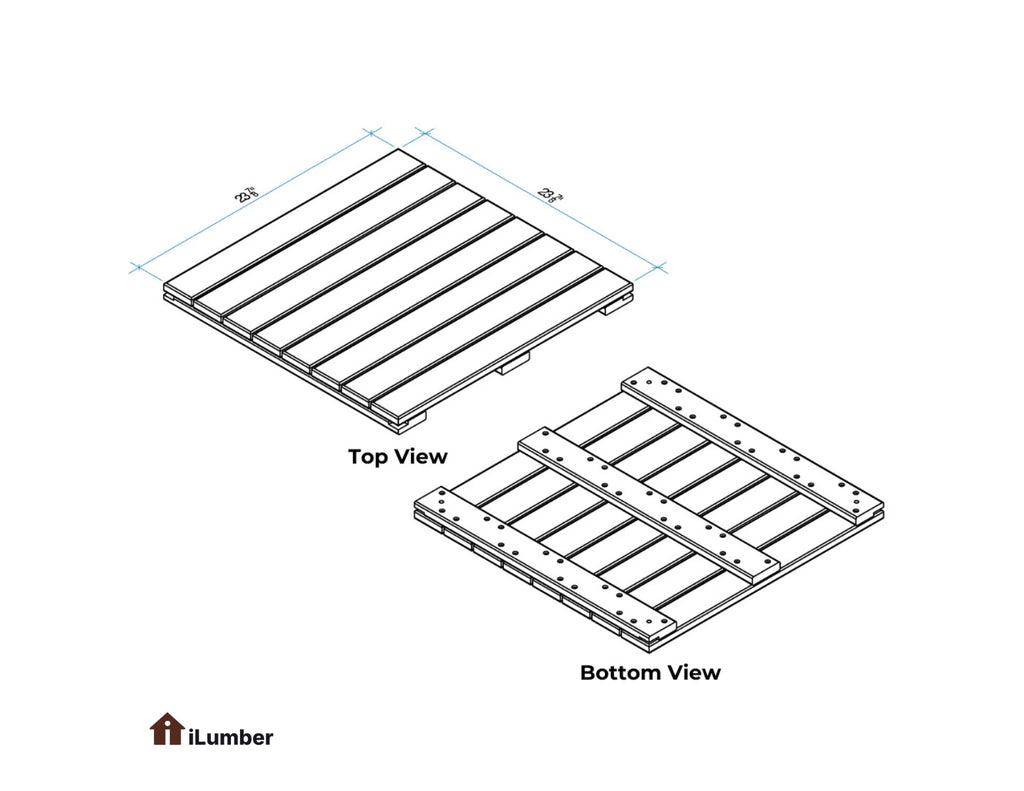 Garapa Deck Tiles 24x24 - Brazilian Hardwood Interlocking Tiles