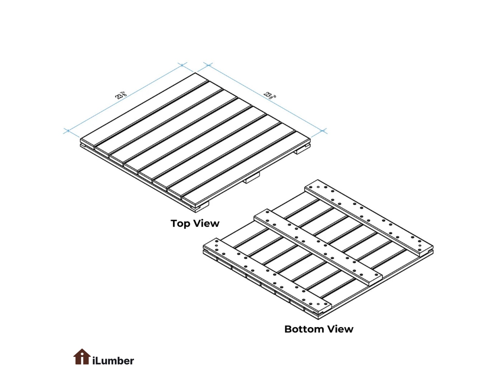Garapa Deck Tiles 24x24 - Brazilian Hardwood Interlocking Tiles