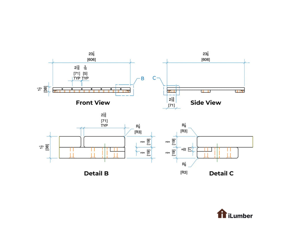 Ipe Deck Tiles 24x24 - Brazilian Hardwood Interlocking Tiles