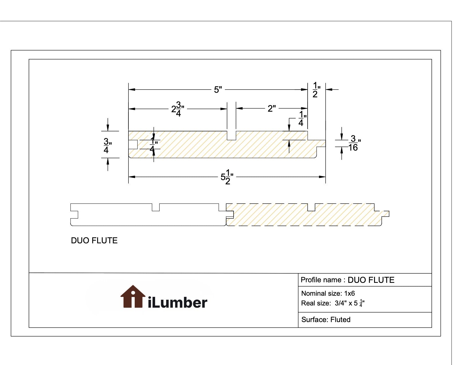 Thermo Wood Ayous Cladding | Duo Flute (custom)